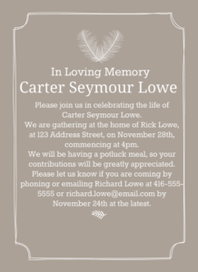 Funeral Intimation Examples Prayer Meet Invitation: Remembering and Paying Tribute - Prayer Meet